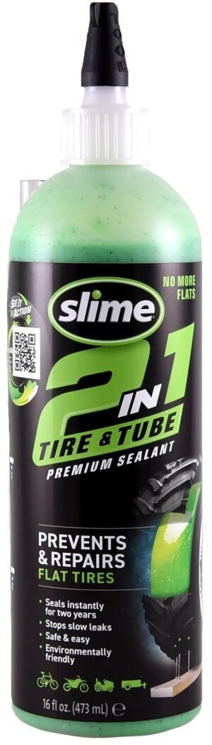 Slime 10193 Tire and Tube Sealant Puncture Repair Sealant, 2-in-1