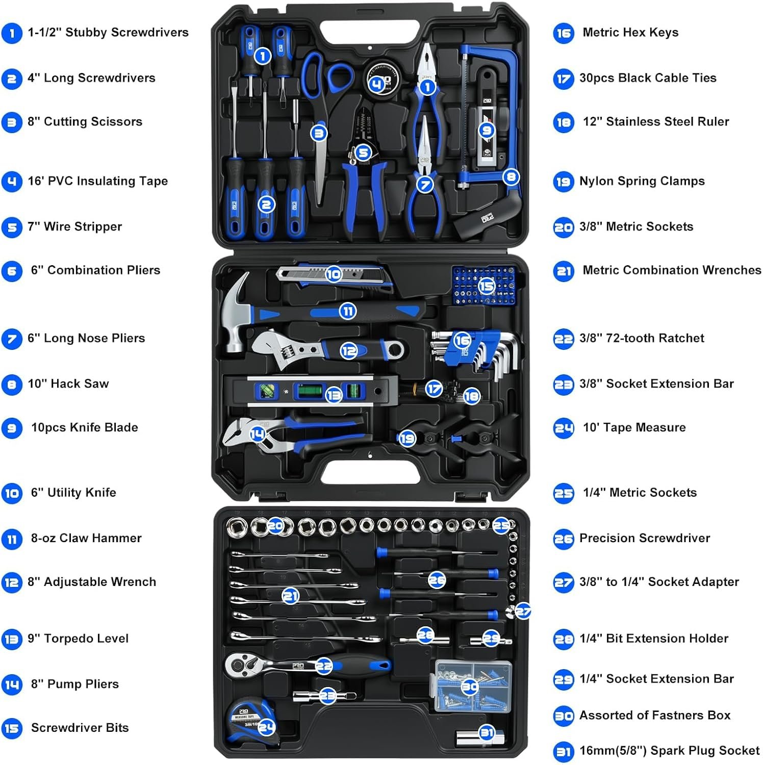 Prostormer 269-Piece Tool Set, Complete Home Tool Kit - Image 3