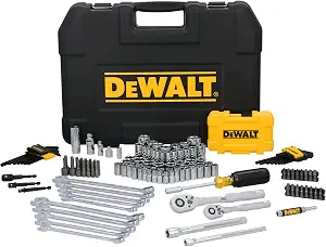 DEWALT 142 Piece Mechanics Tool Set, 1/4 Inch and 3/8 Inch Drive