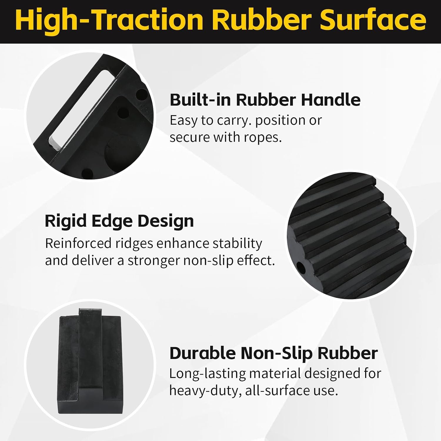 MaxxHaul Solid Rubber Wheel Chock 2-Pack - Image 3