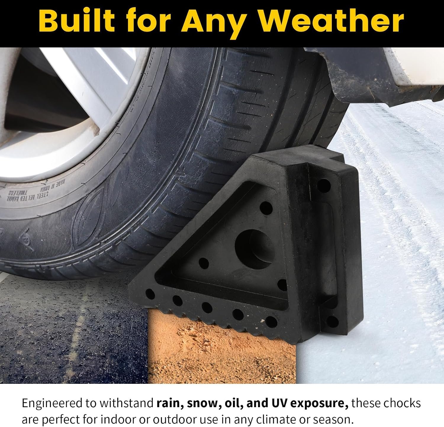 MaxxHaul Solid Rubber Wheel Chock 2-Pack - Image 4