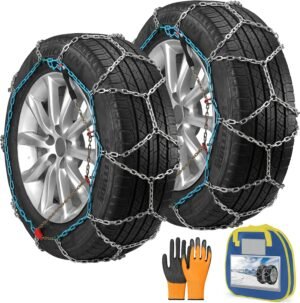 Snow Tire Chains for Light Truck SUV Pickup Trucks, Set of 2（SCRV250）