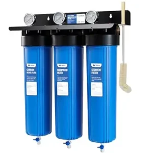 WF3-01 3-Stage Whole House Water Filtration System, Reduces Heavy Metals (Lead, Mercury, Arsenic, Cadmium, Chromium), Chlorine, Sediment, Odor, and VOC’s