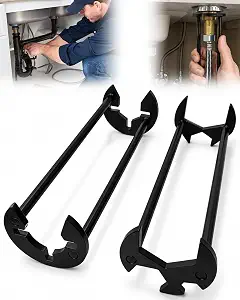 5mm Steel Multifunctional Sink Wrench Set with Opening Design - 2Pcs Black