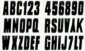 Hardline Products USA Series 350 Boat Lettering & Registration Decal Kit – Solid Black, 3-Inch –Fuel Resistant Marine Vinyl – Fits Boats, PWC, Pontoons – 146 Piece Set -BLK350EC